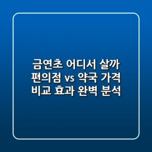 금연초 어디서 살까 편의점 vs 약국 가격 비교 효과 완벽 분석