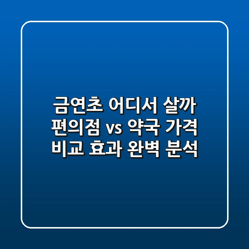 금연초 어디서 살까 편의점 vs 약국 가격 비교 효과 완벽 분석