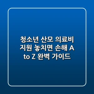 청소년 산모 의료비 지원: 놓치면 손해! A to Z 완벽 가이드