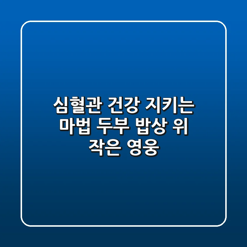 심혈관 건강 지키는 마법, 두부! 밥상 위 작은 영웅