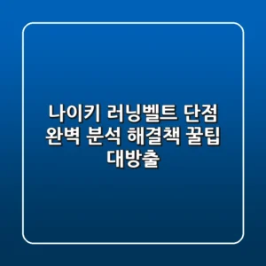 나이키 러닝벨트 단점 완벽 분석 & 해결책! 꿀팁 대방출