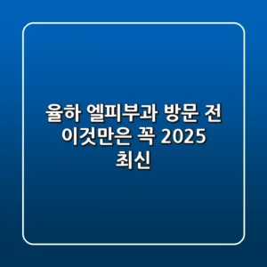 율하 엘피부과, 방문 전 이것만은 꼭! (2025 최신)