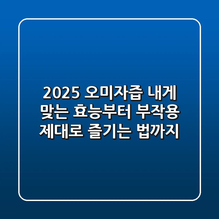2025 오미자즙: 내게 맞는 효능부터 부작용, 제대로 즐기는 법까지