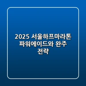 2025 서울하프마라톤, 파워에이드와 완주 전략