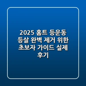 2025 홈트 등운동, 등살 완벽 제거 위한 초보자 가이드 (+실제 후기)