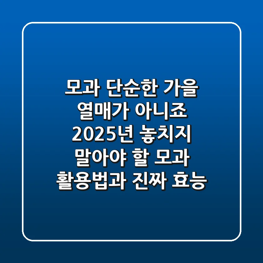 모과, 단순한 가을 열매가 아니죠? 2025년 놓치지 말아야 할 모과 활용법과 진짜 효능!