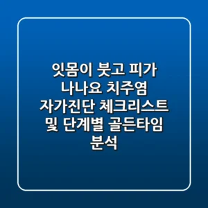 "잇몸이 붓고 피가 나나요?", 치주염 자가진단 체크리스트 및 단계별 골든타임 분석