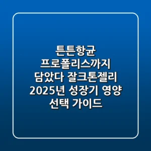"튼튼&항균 프로폴리스까지 담았다", 잘크톤젤리, 2025년 성장기 영양 선택 가이드
