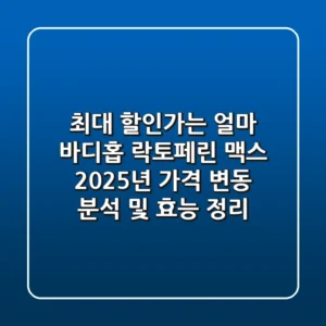 "최대 할인가는 얼마?" 바디홉 락토페린 맥스, 2025년 가격 변동 분석 및 효능 정리
