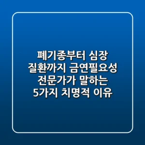 "폐기종부터 심장 질환까지", 금연필요성 전문가가 말하는 5가지 치명적 이유