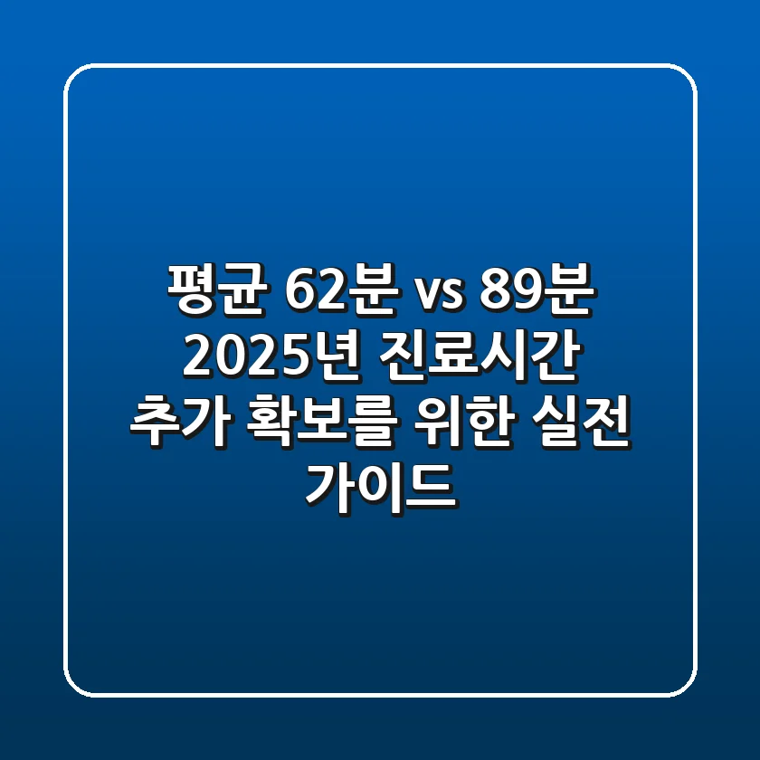 "평균 6.2분 vs 8.9분?", 2025년 진료시간 추가 확보를 위한 실전 가이드