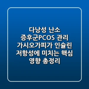 "다낭성 난소 증후군(PCOS) 관리," 가시오가피가 인슐린 저항성에 미치는 핵심 영향 총정리