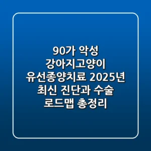 "90%가 악성?", 강아지·고양이 유선종양치료, 2025년 최신 진단과 수술 로드맵 총정리