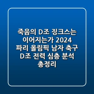 "죽음의 D조 징크스는 이어지는가?", 2024 파리 올림픽 남자 축구 D조 전력 심층 분석 총정리