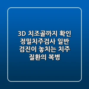 "3D 치조골까지 확인", 정밀치주검사, 일반 검진이 놓치는 치주 질환의 복병