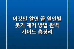 “이것만 알면 끝”, 원인별 붓기 제거 방법 완벽 가이드 총정리
