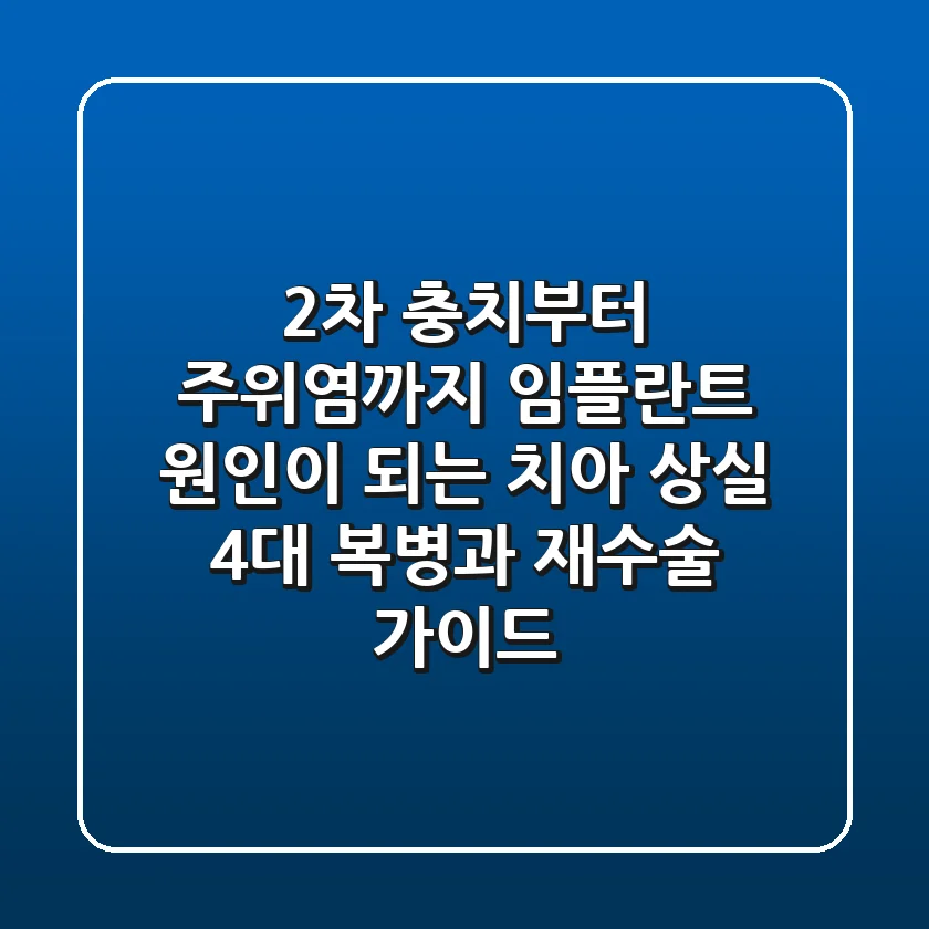 "2차 충치부터 주위염까지", 임플란트 원인이 되는 치아 상실 4대 복병과 재수술 가이드