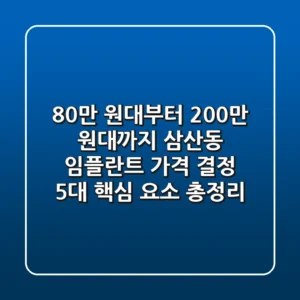 "80만 원대부터 200만 원대까지", 삼산동 임플란트 가격 결정 5대 핵심 요소 총정리
