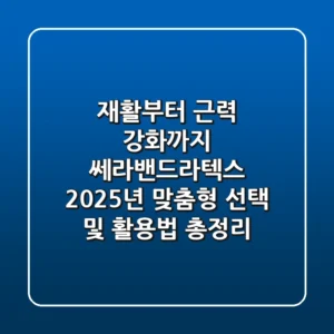 "재활부터 근력 강화까지", 쎄라밴드라텍스 2025년 맞춤형 선택 및 활용법 총정리